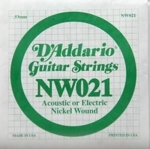 DADDARIO NW021 ELEKTRO VE AKUSTİK TEK TEL, (RE), 0.021