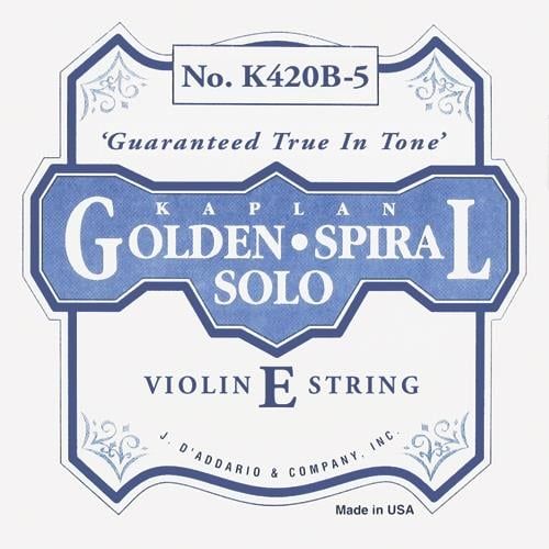 DADDARIO K420B5 KEMAN TEK TELİ, KAPLAN, GOLDEN SPIRAL SOLO, E-(Mİ), HEAVY