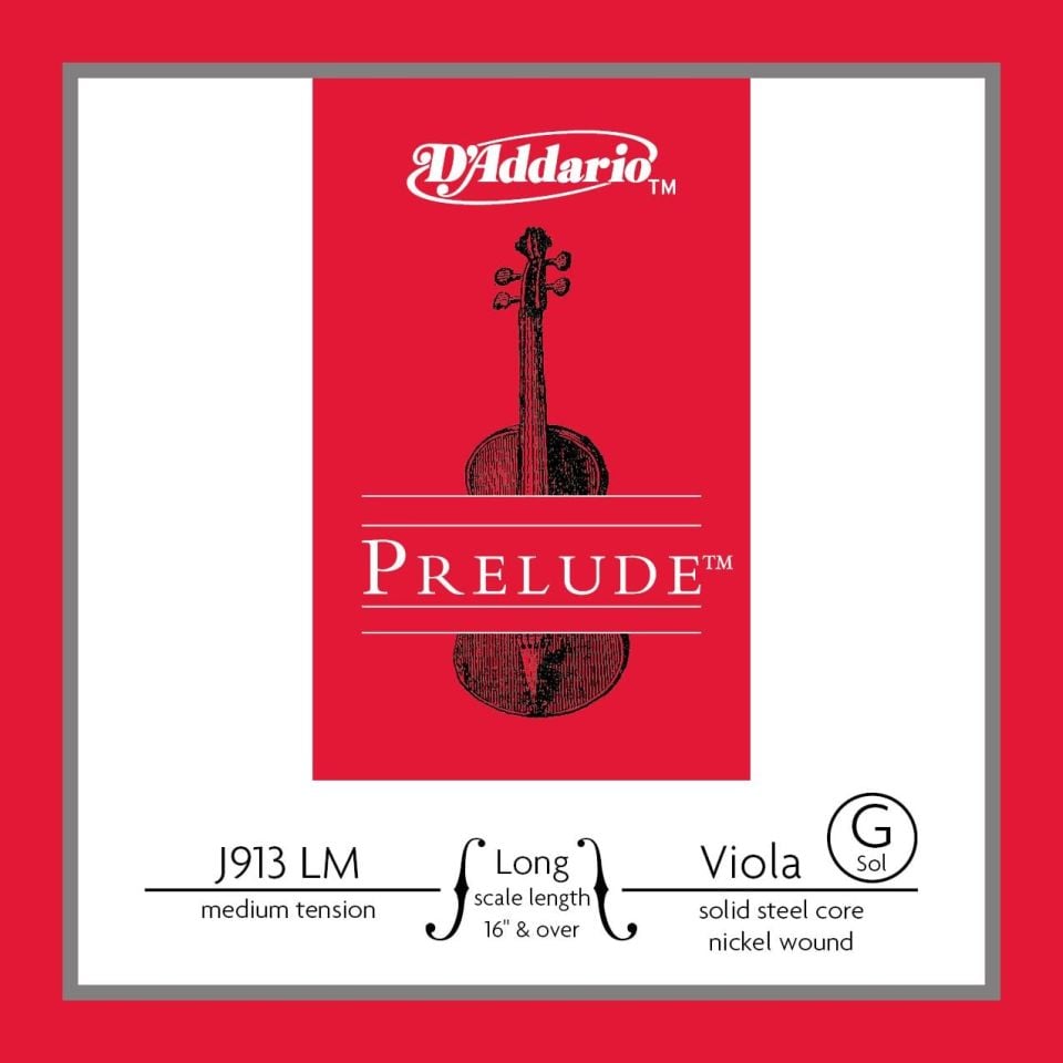 DADDARIO J913LM VİYOLA TEK TEL, PRELUDE, (16'' VE ÜSTÜ), G-(SOL), MEDIUM