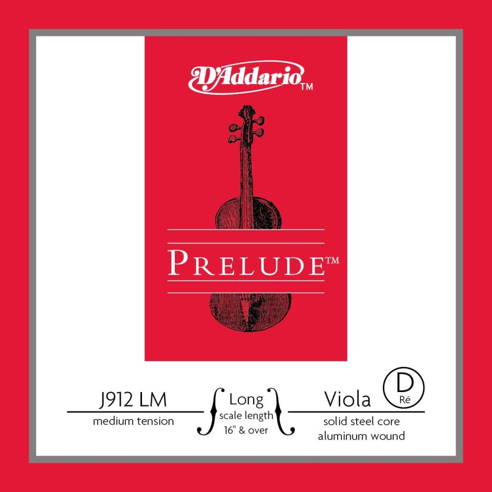 DADDARIO J912LM VİYOLA TEK TEL, PRELUDE, (16'' VE ÜSTÜ ), D-(RE), MEDIUM