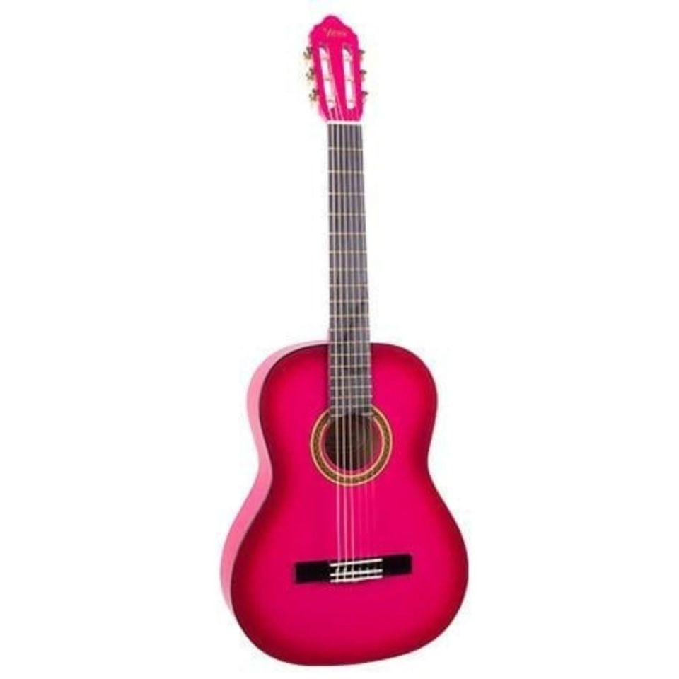 VALENCIA VC101TPKS KLASİK GİTAR, 1/4, PEMBE, SAP ÇELİKLİ