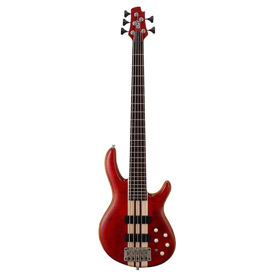 CORT A5PLUS FMMH OPBC BASS GİTAR, 5 TELLİ, OPEN PORE BLACK CHERRY