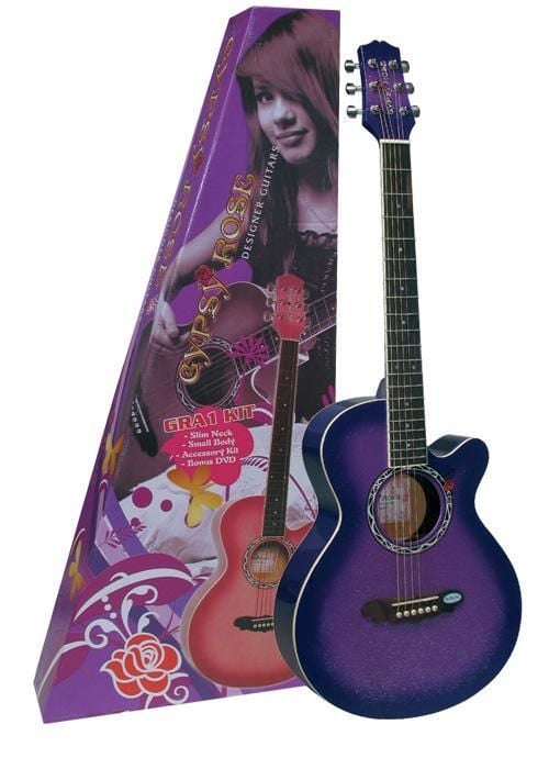 VALENCIA GRA1KCPP AKUSTİK GİTAR GYPSY ROSE SET, MOR