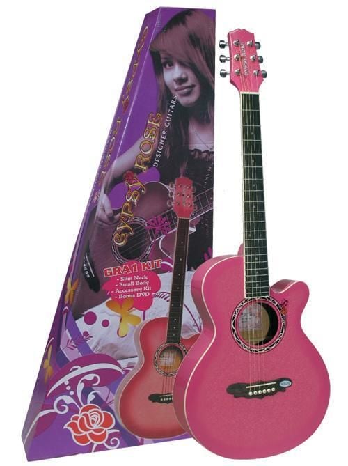 VALENCIA GRA1KCPK AKUSTİK GİTAR GYPSY ROSE SET, PEMBE