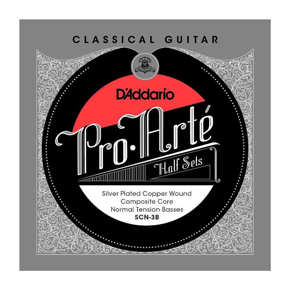 DADDARIO SCN-3B PRO-ARTE KLASİK GİTAR TELİ, ÜST 3 TEL (SADECE BAS TELLER), NORMAL TENSION