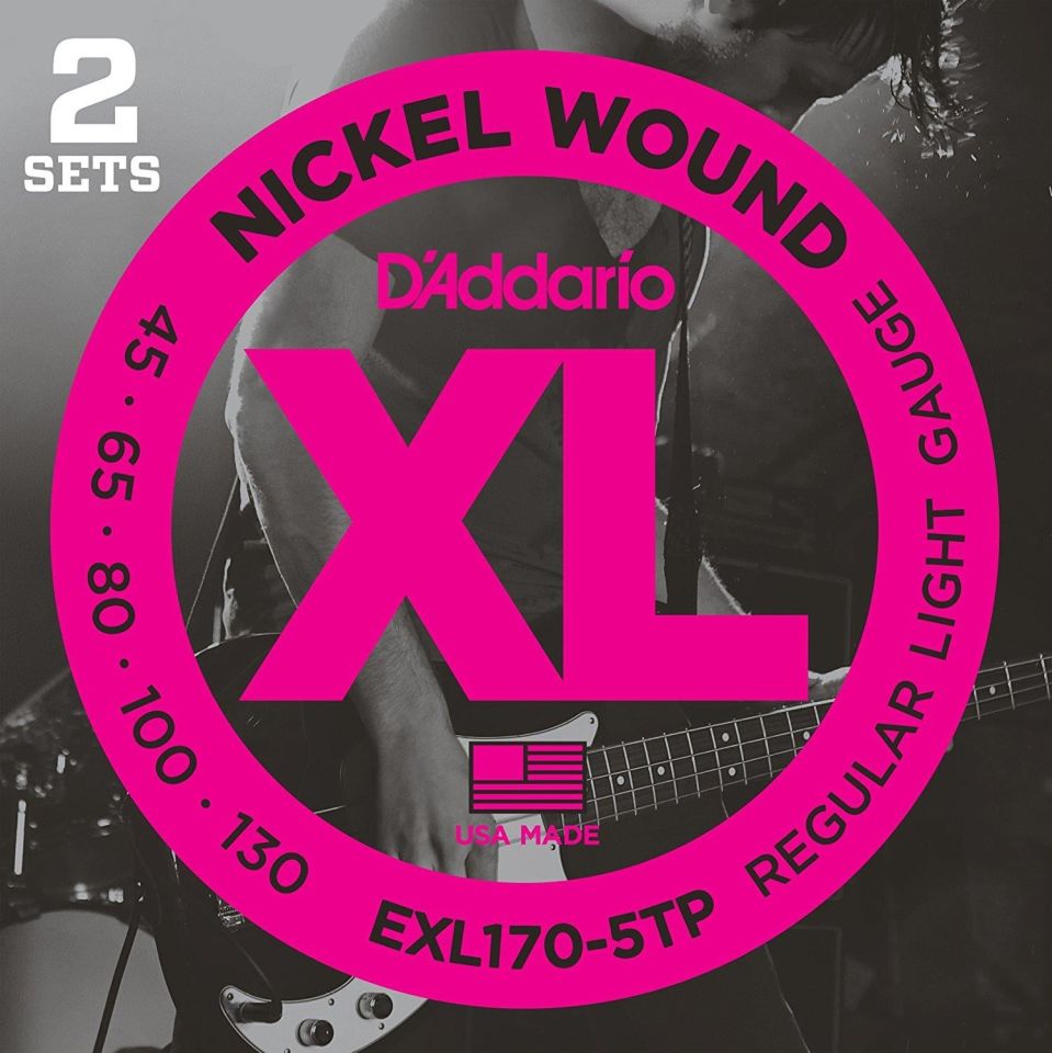DADDARIO EXL170-5TP BASS GİTAR TEL SETİ , 5 TELLİ, XL, 45-130