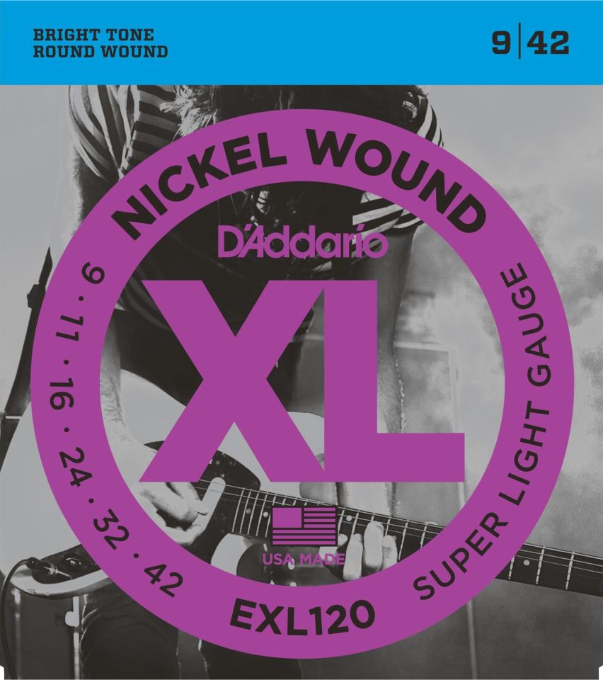 DADDARIO EXL120 ELEKTRO GİTAR TEL SETİ, XL, 9-42, SUPER LIGHT