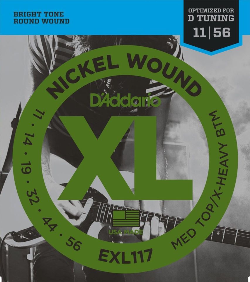 DADDARIO EXL117 ELEKTRO GİTAR TEL SETİ, XL, 11-56, MEDIUM TOP/EXTRA HEAVY BOTTOM