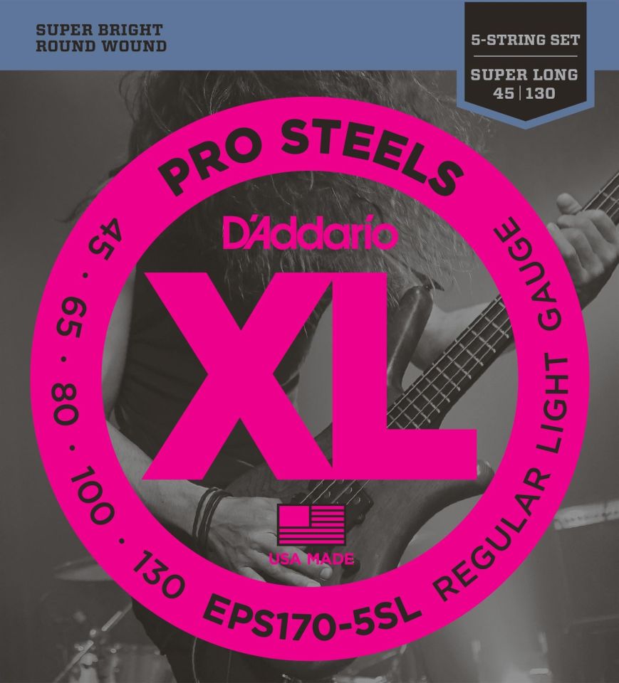 DADDARIO EPS170-5SL BASS GİTAR TEL SETİ, 5 TELLİ, XL, 45-130, SUPER LONG