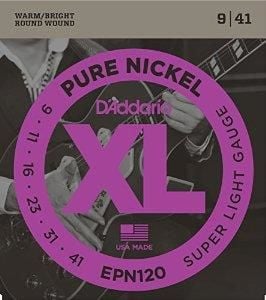 DADDARIO EPN120 ELEKTRO GİTAR TEL SETİ, XL, PURE NICKEL, 9-41, SUPER LIGHT
