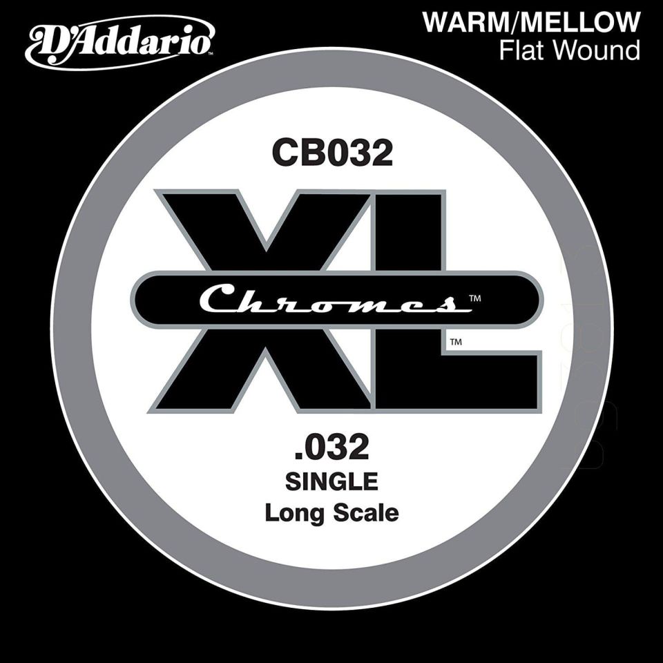 DADDARIO CB032 BASS GİTAR TEK TEL, KROM DÜZ SARIM, 0.032