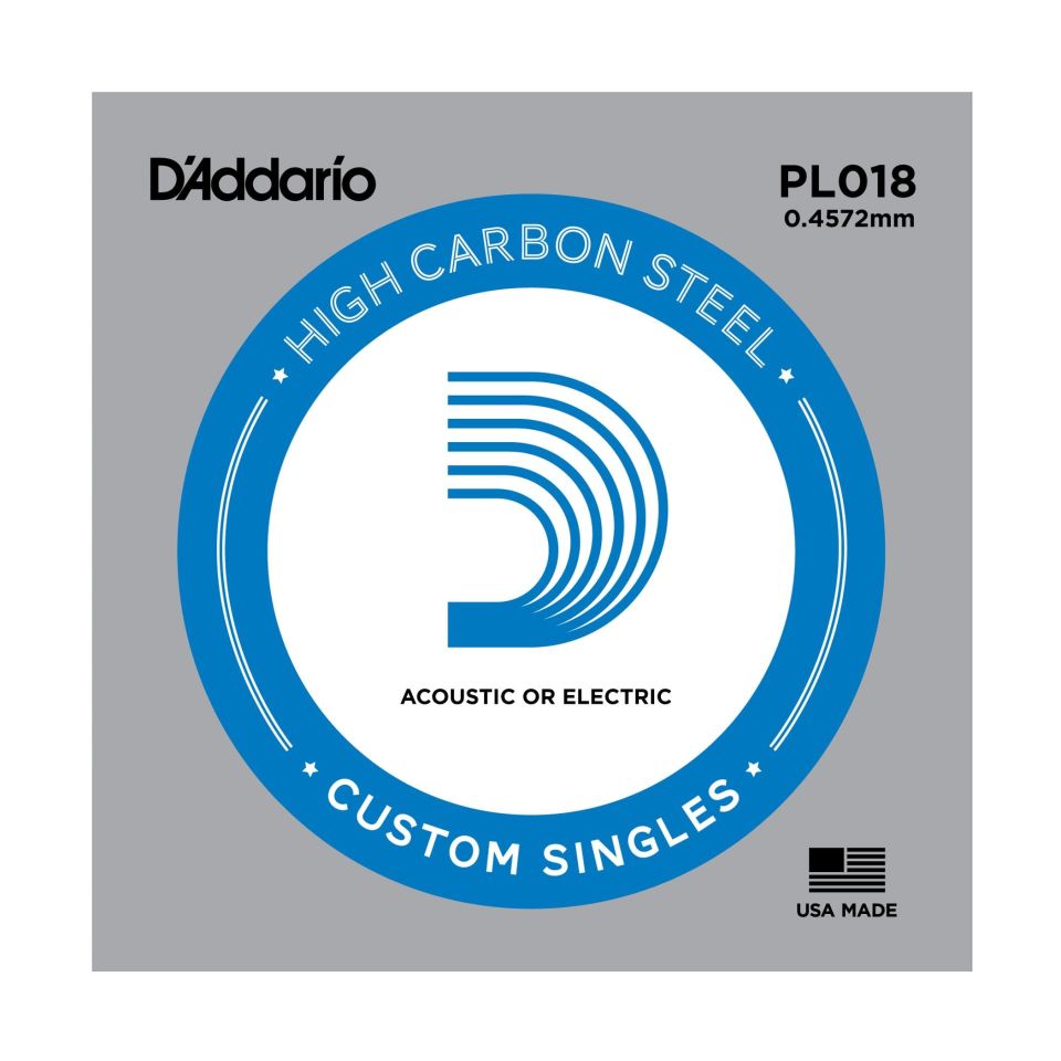 DADDARIO PL018 ELEKTRO VE AKUSTİK TEK TEL, G-(SOL), YÜKSEK KARBONLU ÇELİK